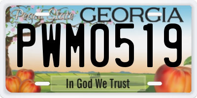GA license plate PWM0519