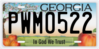 GA license plate PWM0522