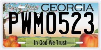 GA license plate PWM0523