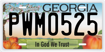 GA license plate PWM0525
