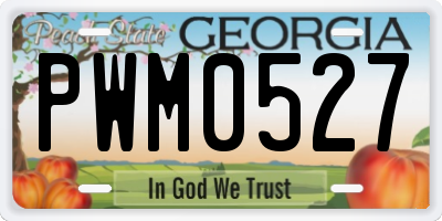GA license plate PWM0527