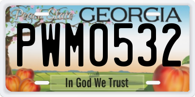 GA license plate PWM0532