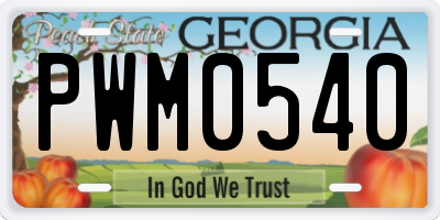 GA license plate PWM0540