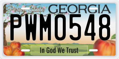 GA license plate PWM0548