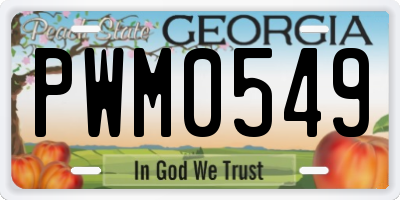 GA license plate PWM0549