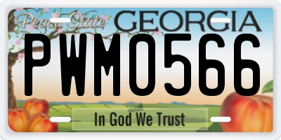 GA license plate PWM0566