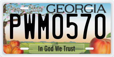 GA license plate PWM0570