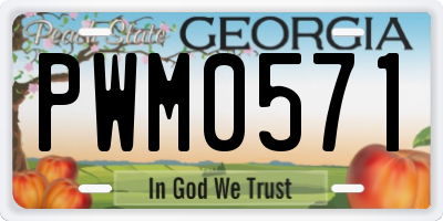 GA license plate PWM0571