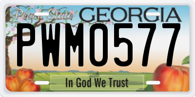 GA license plate PWM0577