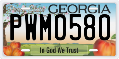 GA license plate PWM0580