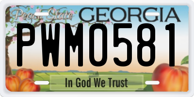 GA license plate PWM0581