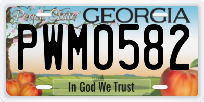 GA license plate PWM0582