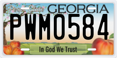 GA license plate PWM0584