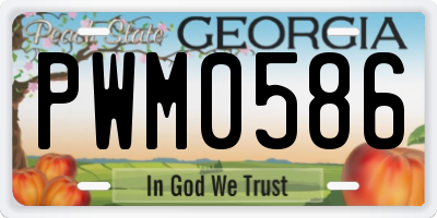 GA license plate PWM0586