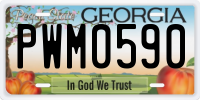 GA license plate PWM0590