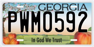 GA license plate PWM0592
