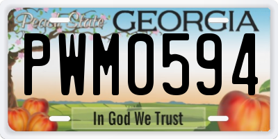 GA license plate PWM0594