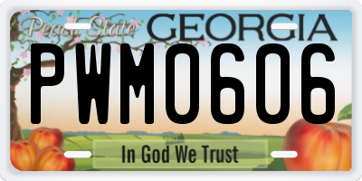 GA license plate PWM0606