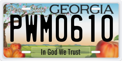 GA license plate PWM0610