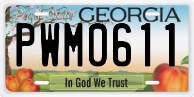 GA license plate PWM0611
