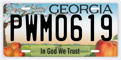 GA license plate PWM0619