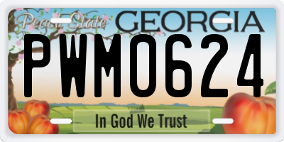 GA license plate PWM0624