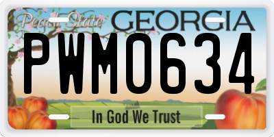 GA license plate PWM0634