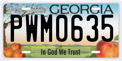 GA license plate PWM0635