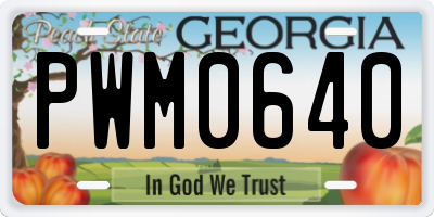 GA license plate PWM0640