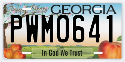 GA license plate PWM0641