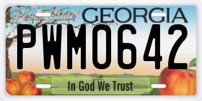 GA license plate PWM0642
