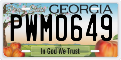 GA license plate PWM0649