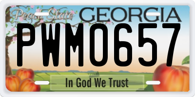 GA license plate PWM0657