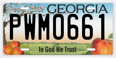GA license plate PWM0661