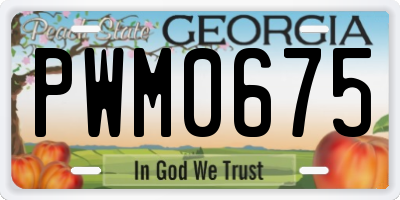 GA license plate PWM0675