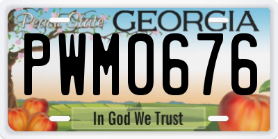 GA license plate PWM0676