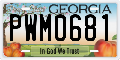 GA license plate PWM0681