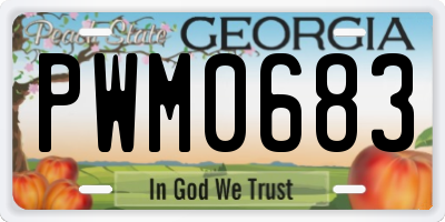 GA license plate PWM0683