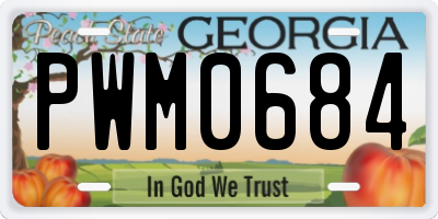 GA license plate PWM0684