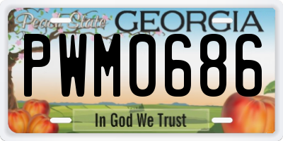 GA license plate PWM0686