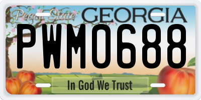 GA license plate PWM0688