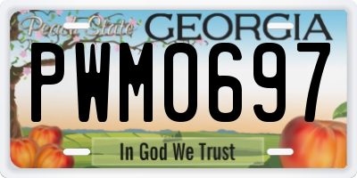 GA license plate PWM0697