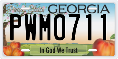 GA license plate PWM0711