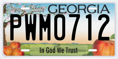 GA license plate PWM0712