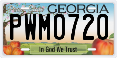 GA license plate PWM0720
