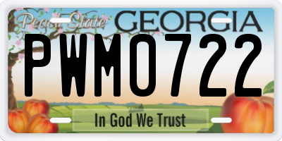 GA license plate PWM0722