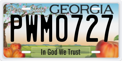 GA license plate PWM0727
