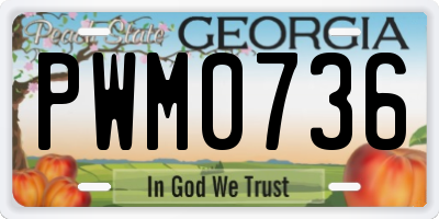 GA license plate PWM0736