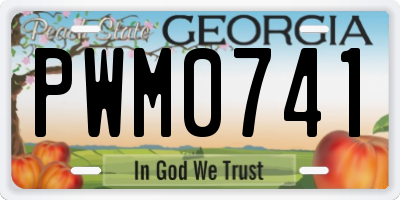 GA license plate PWM0741