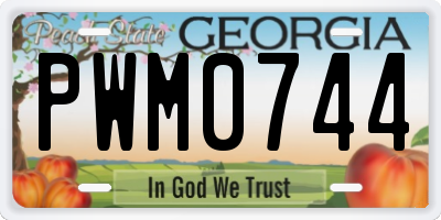 GA license plate PWM0744